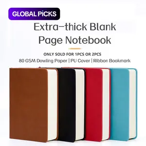 660 Pages Blank Paper Notebook, 1/2 Counts Solid Color Portable Art Sketch Book, Extra Thick Soft Leather Notebook for School Painting Home, Office Supplies