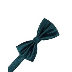Teal Herringbone Bow Tie