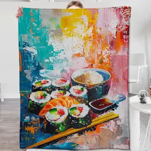 food Sushi Blanket Gifts for Women  Lightweight Warm Soft Blanket for Bed Sofa Office 60 x 50