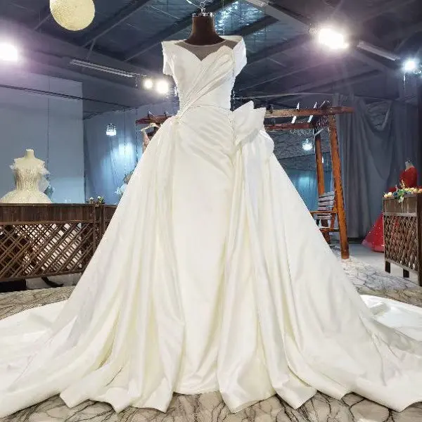 Ivory OFF Shoulder Satin Wedding Dress