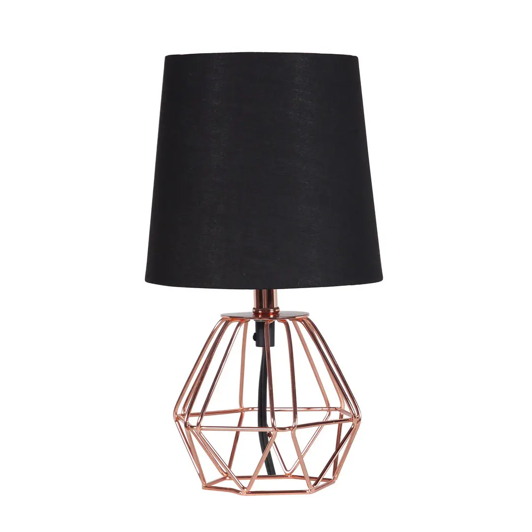 Wesley Geometric 11.25in Copper Metal Table Lamp - Modern Stylish Design Lighting for Home Improvement, Compatible with Incandescent & LED Bulb