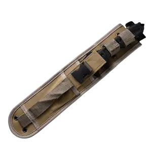 Multifunctional kitchen knife，with black non-slip handle and equipped with high-quality protective cover, suitable for home kitchens and camping.