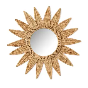 Sunburst Wicker Wall Mirror