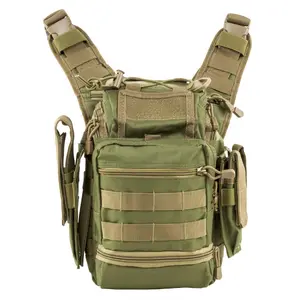 First Responder Utility Bag Shoulder Travel Organizer Bag Medic Bag- Green/ with Tan Trim