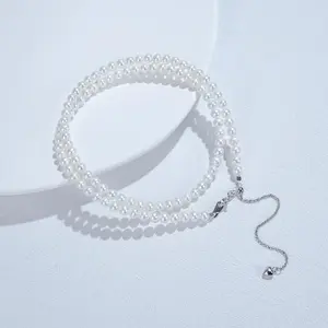 A399 3-4mm Non-nucleated Pearl necklace Fresh water pearl