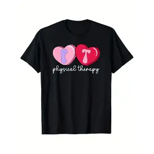 PT Therapist Valentine Physical Therapy Valentines Day T-Shirt, Suitable for Mens & Womens Outdoor T-Shirt, 100%cotton, S-XXXL