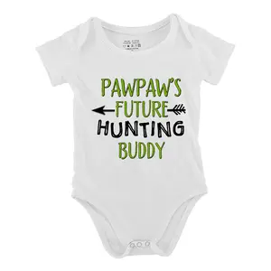 Funny Baby Babysuit Pawpaws Future Hunting Buddy Letter Print Baby Short Sleeve Onesies Romper For Infant, Newborn Boys Girls Soft Casual Outfit ，Outdoor Baby Bodysuits