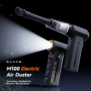 MUXNW M100 8000mAh Electric Air Duster- 130000RPM 32m/s Super Power Compressed Air Variable Speed Canned Air with Fast Charging, Mini Dust Blower for Computer, Keyboard, House, Outdoor and Car