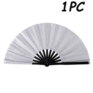 1PC Shiny Lady Hand Fan, Large Party Style Folding Fan, Birthday Theme Performance Gift, Festival Dance Party Gift, Combo Pack, Big Size Plastic Fan