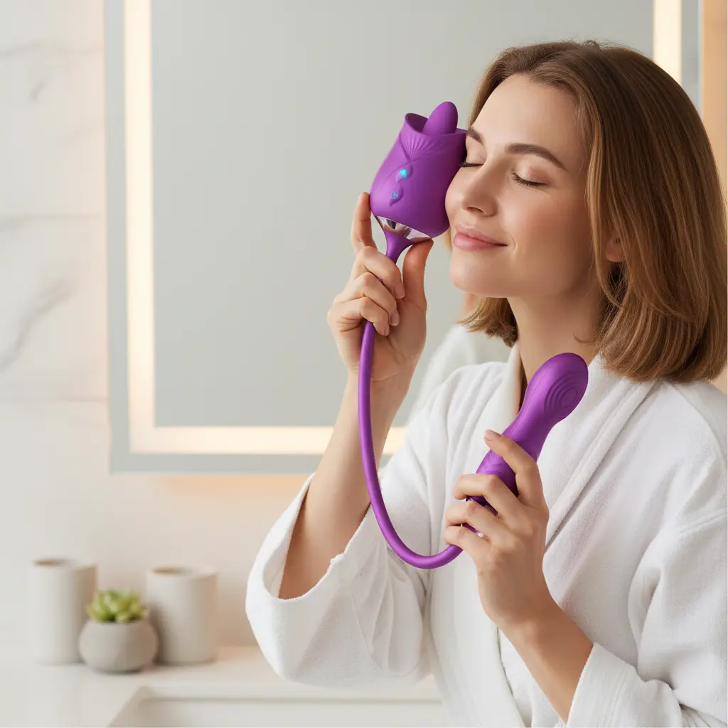 Lazy Curling Tool - Ideal for Home and Travel - Easily Create Large Curls - Dual-directional rotation, anti-tangle, anti-scald, Valentine's Day gift - Ideal for Beginners.Easy to use - French wave curling wand