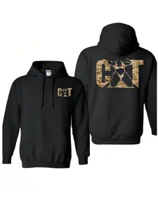 Cat Camo Hoodie Unisex Full Color Pattern, Casual Daily Wear, Fashion Street Style, Aesthetic Streetwear, Men's and Women's Hooded Sweatshirt, Casual Cozy Sweatshirt