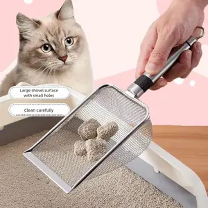 Cat Litter Scoop, Big Cat Spatula,Stanless Kitty Metal Scooper, Deep Shovel, Long Handle, Poop Sifting, Kitten Pooper Lifter, Durable, Heavy Duty, for Litter Box