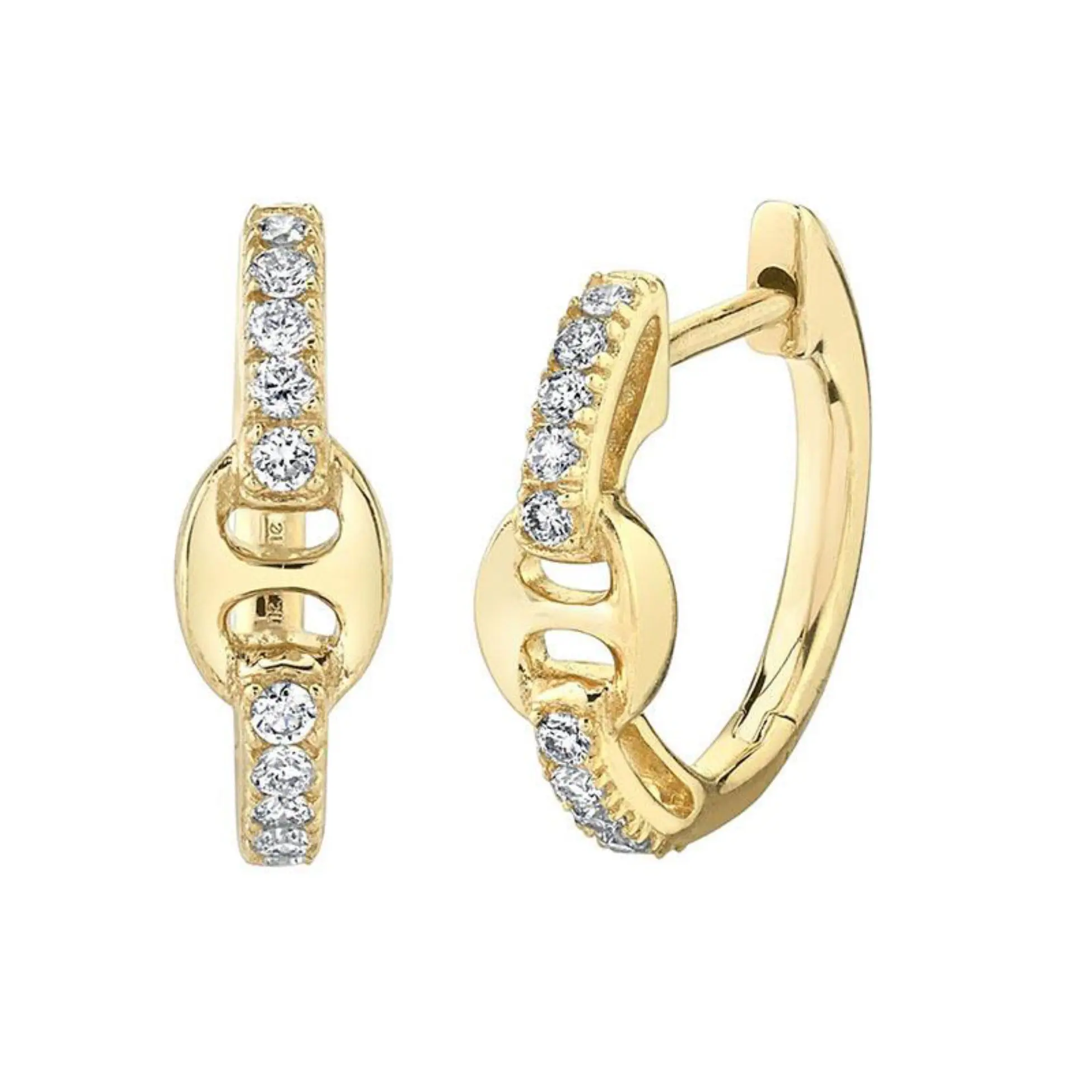 Diamond Link Huggie Earring Diamond Link Huggie Earring