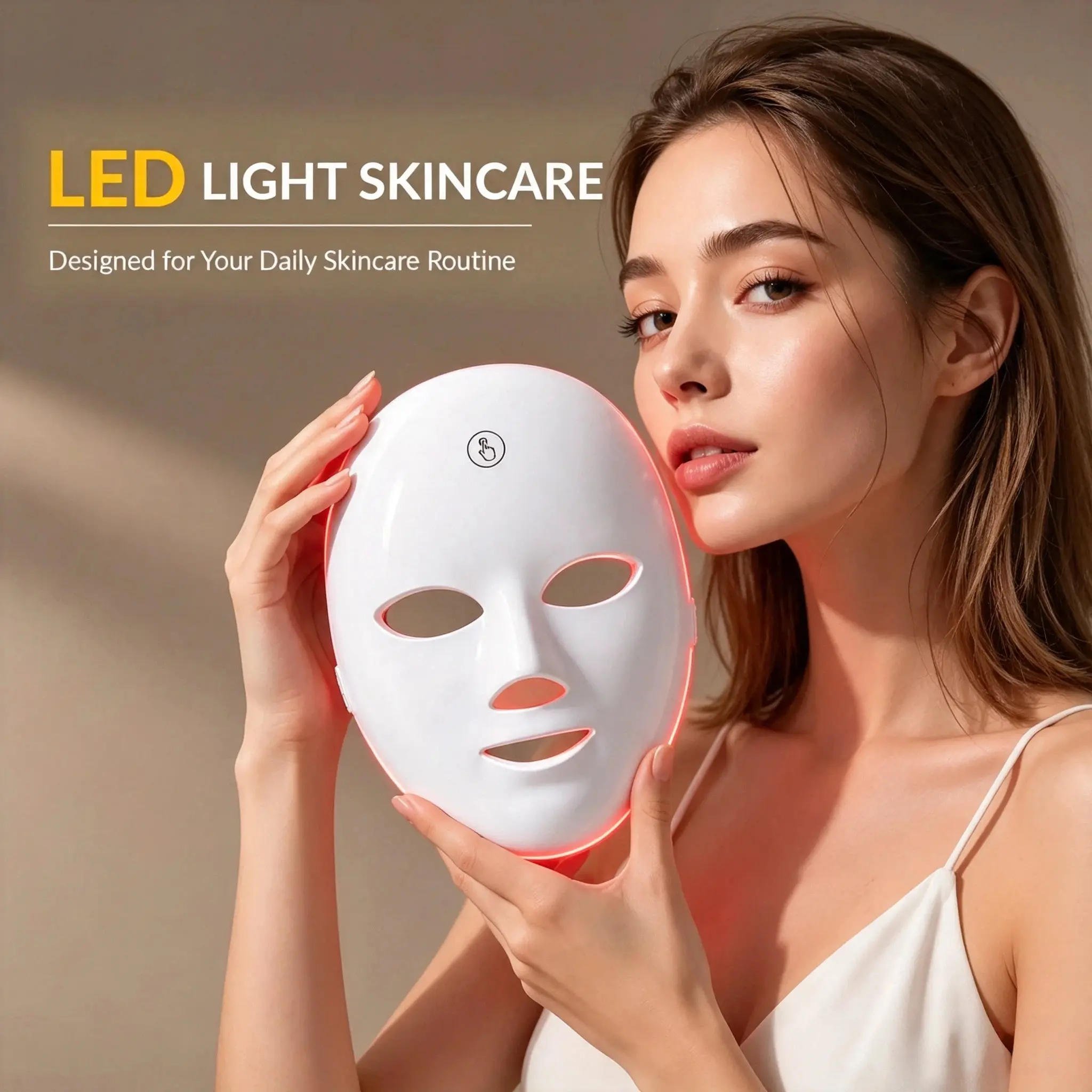 7-Color LED Photon Red Light Therapy Mask - Cordless Rechargeable Battery Face Lifting Device, Hands Free Adjustable Daily Skincare Tool, Gentle Soothing At-Home Single Item for Radiant Complexion, Lightweight Birthday Gift