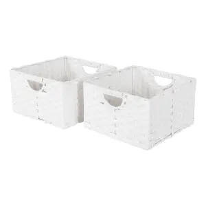 Seville Classics Handwoven Storage 2-Pack Basket Set