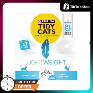 Purina Tidy Cats Low Dust, Multi Cat, Clumping Cat Litter Odor Control Formula, LightWeight Glade Clear Springs - 17 lb. Box