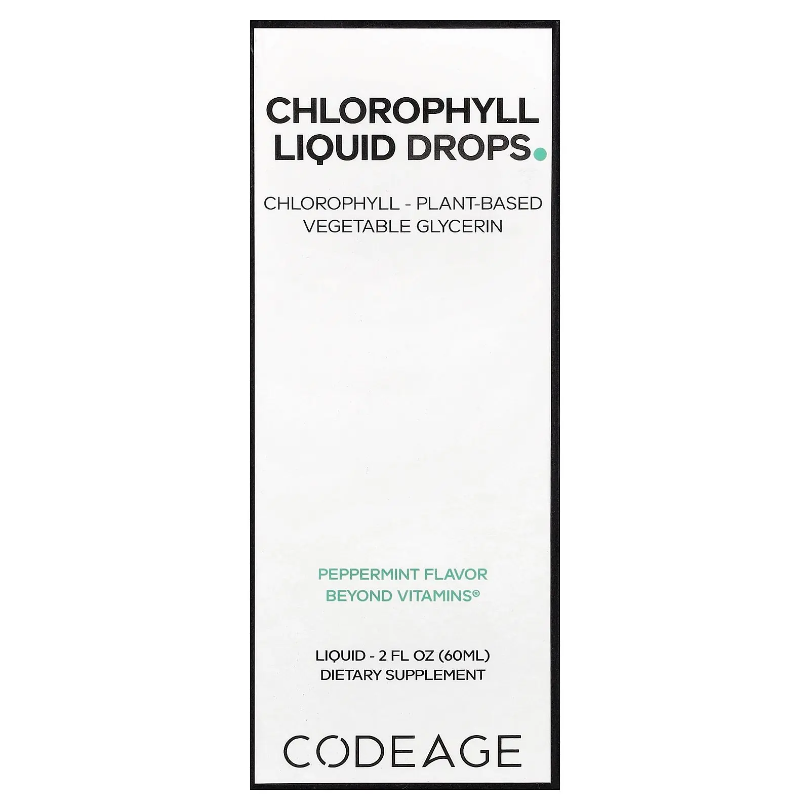 Codeage Chlorophyll Liquid Drops, Peppermint, 2 fl oz (60 ml)