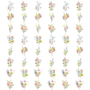 6 Pcs Wildflower Garland Streamers Flower Paper Hanging Garland Wildflower Themed Party Decorations Wildflower Ceiling Decor for Spring Women Party Supplies