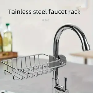 Stainless Steel Sink Storage Basket, Space-Saving Multifunctional Organizer, No-Drill Kitchen Bathroom Rack, Shelf, Home Essentials, Bathroom Accessories Organizer