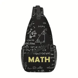 Crossbody Chest Bag Hiking Backpack Math Equations Geometric Shoulder Bag Folding Large Capacity Fashion Durable Can Be Used For Shopping, Work, Leisure Travel Beach Bag Fishing Backpack