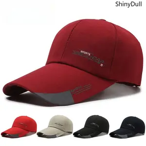 New hat men's spring and summer outdoor baseball cap extended brim canvas sunscreen sunshade alphabet fishing cap cap