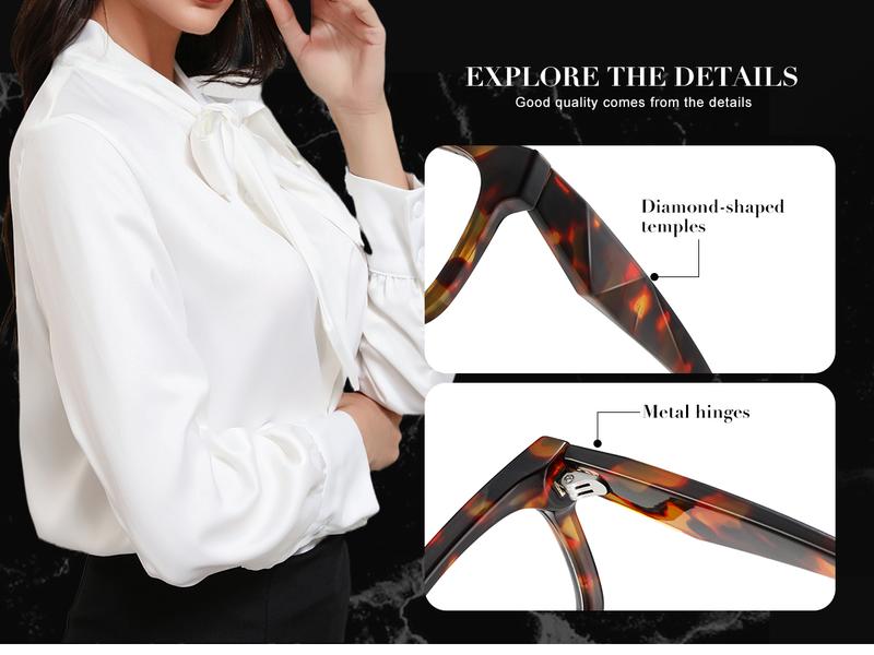 Kimorn Women's Anti-Blue Light Reading Glasses Christmas gifts Unisex Square Frame for Eye Fatigue & UV Protection - High Quality Durable Eyewear