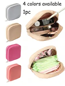 1 Pc Portable Large Capacity Sanitary Napkin Storage Bag, Cosmetic Bag,Creative Storage Bag, Cute Storage Bag, Portable Packing Pouch For Cable Lipstick Earphone,Feminine Pad Bag, Women's Period Products, Sanitary Napkins ,Makeup Containers Organiser