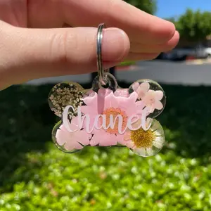 Custom Floral Dog Tag
