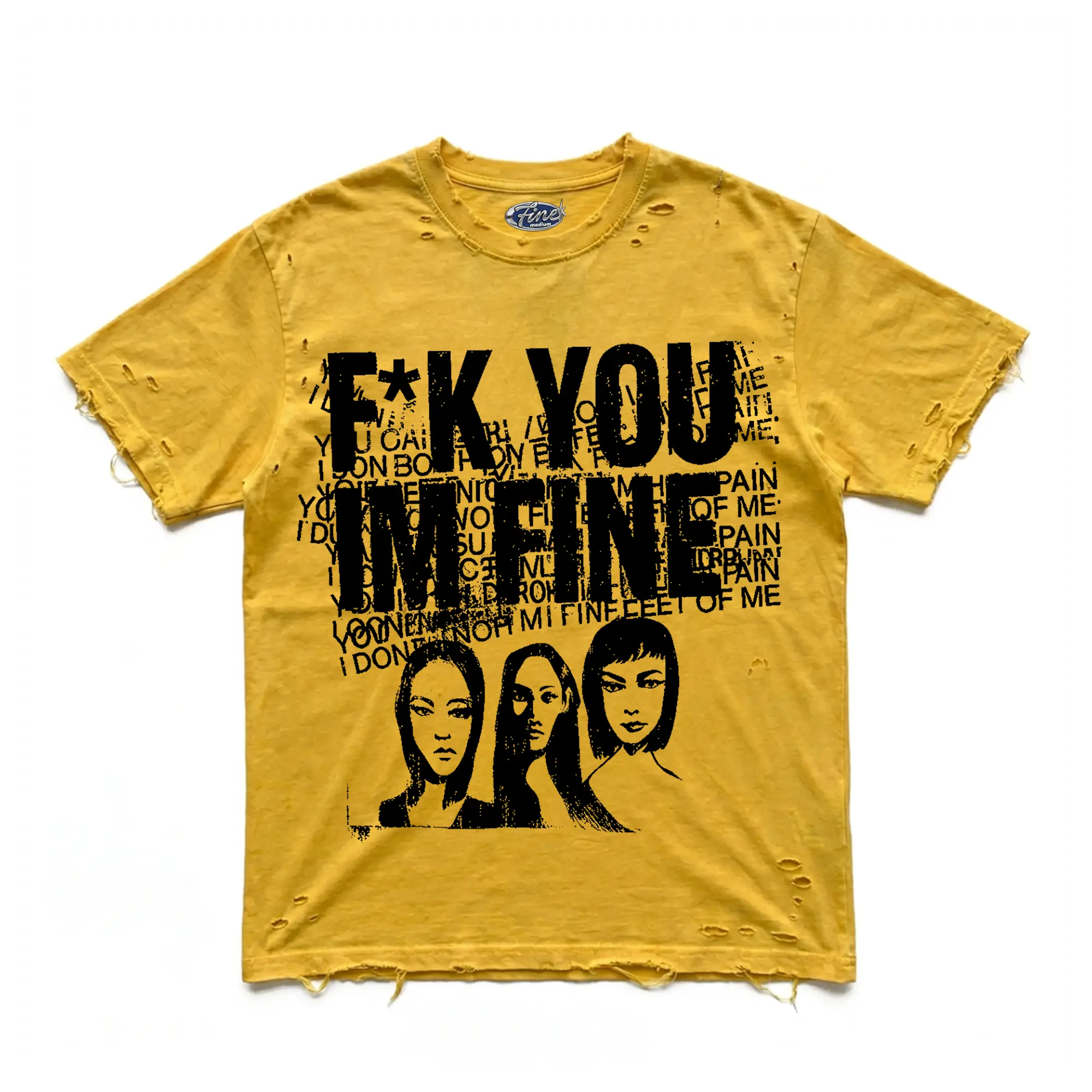IM FINE MUSTARD TEE