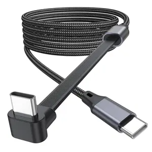 Right Angle USB C  3.3FT, 90  USB C  Flat (60W  ) Nylon Braided  Data Transfer Compatible with  17/16/15 Series, Galaxy, iPad Pro/Air, MacBook