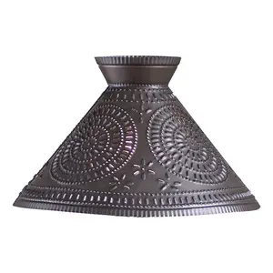 Betsy Ross Flared Lamp Shade | Handcrafted Kettle Black with Chisel Design