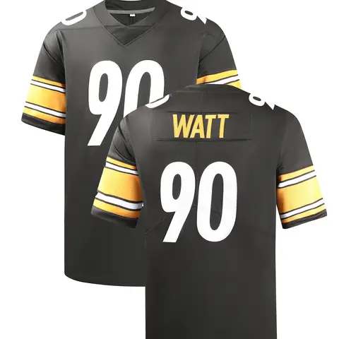 Steel Men 90 American Football Jersey, Breathable V Neck Short Sleeve Top for Outdoor Sports, Unisex All Season Wear, Athletic Techwear, Jersey Shirts, Sport Outdoor Clothing, Embroidery Sportswear, Embroidered Sportswear Top