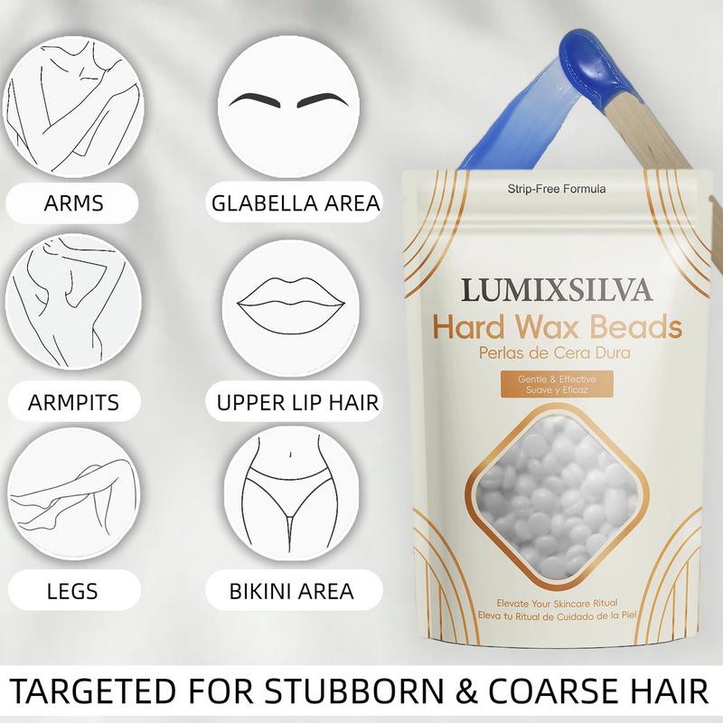 LUMIXSILVA Coconut Flavoured Premium Hair Removal Wax Beads 300g/450g/1000g Suitable for all hair types year-round Gentle formula for facial, bikini line, hands, back, underarms and Brazilian waxing Body care Silky smooth
