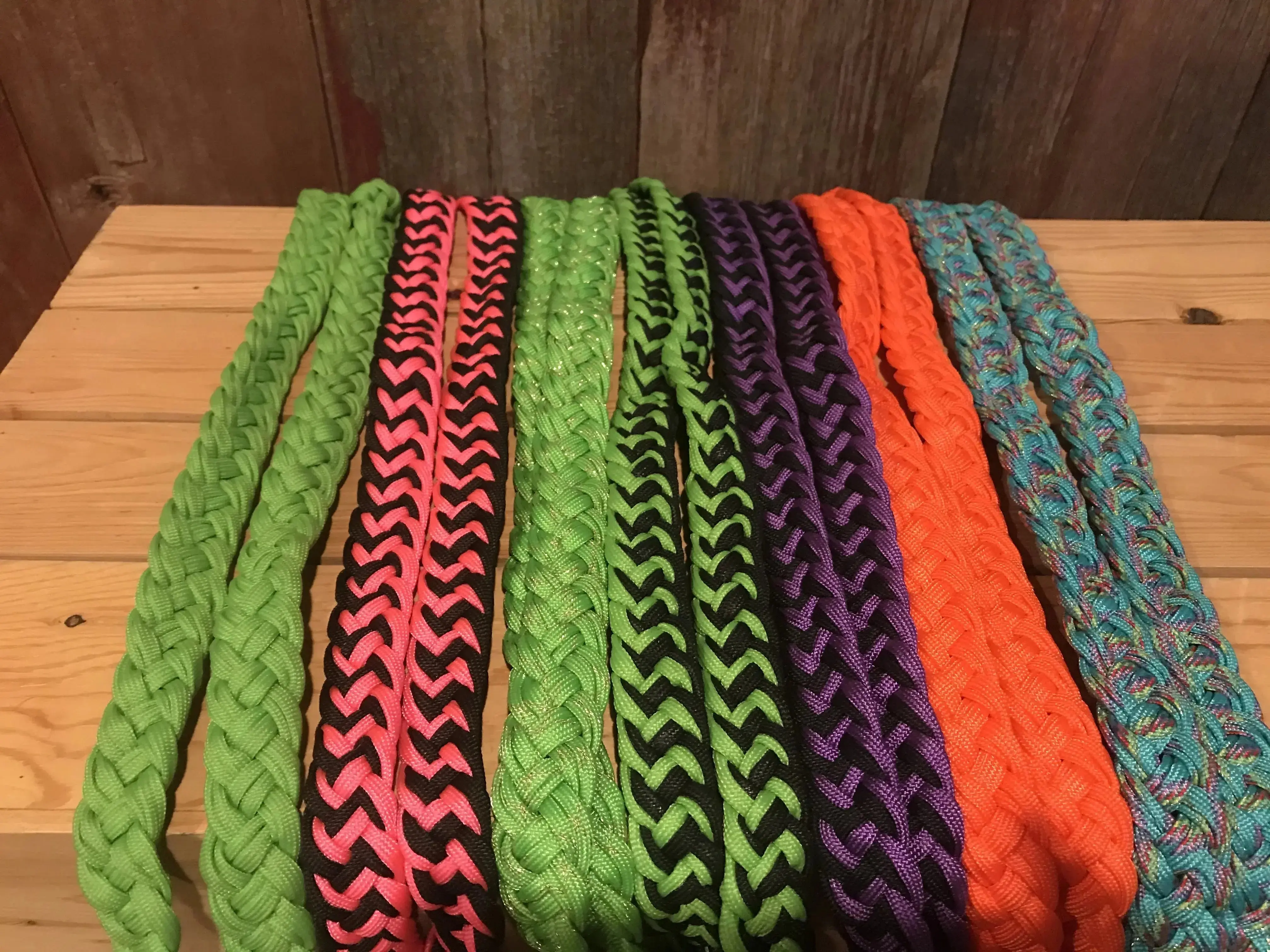 Braided Barrel Reins - Multiple Color Options.