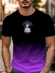 Snake Witch Gradient Short Sleeve T-Shirt, American Gothic Style, Skin-Friendly Breathable, Festival Streetwear, Holiday Gift