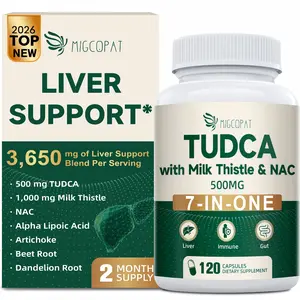Migcopat 7-in-One TUDCA Supplement, 3650mg with Milk Thistle, NAC, Alpha Lipoic Acid, Dandelion Root, Bile Salts TUDCA for Liver Cleanse Detox & Repair, Bile Flow and Digestive Support - 120 Capsules,#Summervibes outdoorfun