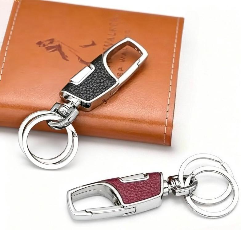 Keychain Heavy-Duty Keychain with Press-to-Open Belt Loop Anti-Loss Car Keychain Double Ring Design Secure Locking Mechanism for Car Keys  Belts Bags