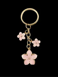 Cherry Blossom Design Keychain, Cute Floral Shape Flower Design Keychain for Women & Men, Fashion Accessories for Bag Decoration, Fashionable Alloy Keychain