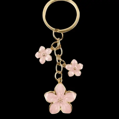 Cherry Blossom Design Keychain, Cute Floral Shape Flower Design Keychain for Women & Men, Fashion Accessories for Bag Decoration, Fashionable Alloy Keychain, Keychain Accessory, Key Rings, Keyring