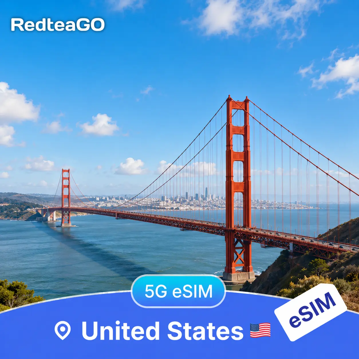 RedteaGO 5G eSIM for United States Travelers - Ideal for Seamless Connectivity and Data Usage USA Data 5G Instant Activation Travel SIM Card for iPhone & Android