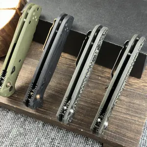 4300BK Folding Knife - D2 Battlewash Blade G10 Handle, Button Lock EDC Tool for Camping, Outdoor Use& Hiking, Survival Tools, the best gift high-end quality and Neck Knife Gift Set