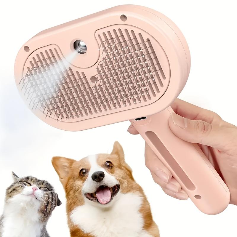 One Automatic Steam Pet Hair Remover, Anti-Shedding Brush with Stainless Bristles & Low-Voltage Operation, Suitable for Cats & Dogs/Long-Haired/Short-Haired Pets, Reduces Shedding for Grooming