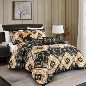 Luxury 6-Piece Comforter Set – Soft Microfiber Bedding with Artistic Print Design, Includes 1 Comforter, 2 Shams, 3 Decorative Pillows – Queen & King/Cal-King Sizes -Cozy & Elegant Bedspread for All Seasons – Machine Washable – Home Decor Gift Idea