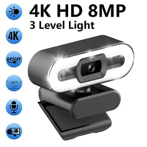 Portable Full HD Webcam PC Laptop Auto Focus Webcam Live Streaming Flexible with Microphone Live Broadcast withLight