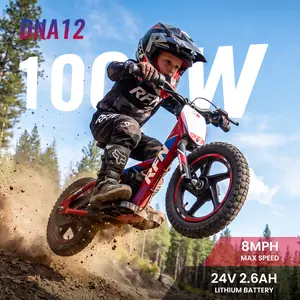 【Launch Special】 RFN Kids Electric Bike for Ages 3–6, Lightweight 12" First Ride – 2 Speed Modes (3.7/8 mph), 24V Detachable Battery, Dual Brakes, Parent-Approved Safety for Entry-Level Beginners