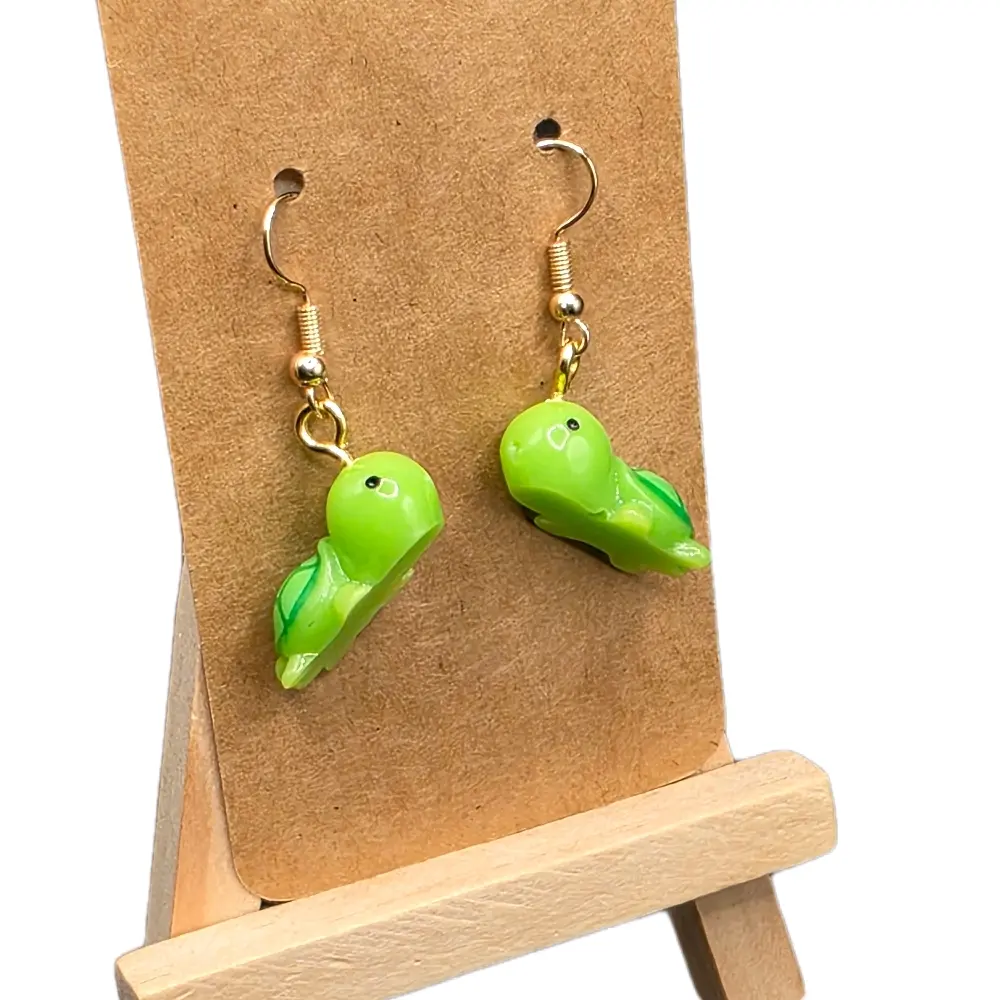 Mini Turtle Earrings, Cute Animal-Shaped Dangle Earrings, Lightweight Hypoallergenic Jewelry for Daily Wear