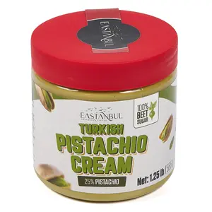 Eastanbul Turkish Pistachio Cream, Creamy Paste for Dubai Chocolate Bar, 25% Pistachio Spread, 1.25