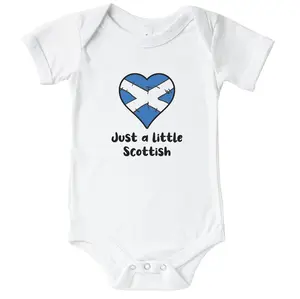 Just A Little Scottish Scotland Flag Heart One Piece Baby Bodysuit