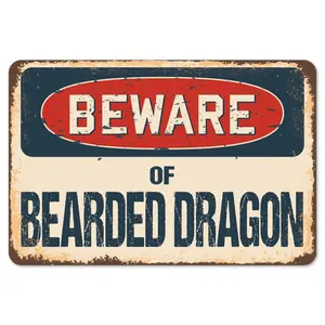 SignMission  Beware of Bearded Dragon Rustic Sign