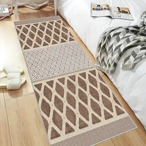 and Stain Resistant Non-Slip Runner Rug for Bedroom and Hallway, Entry Mat, Modern Decorative Home Accent, Modern Geometric Rug